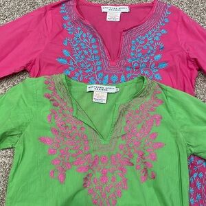 Gretchen Scott Bundle- Pink & Green tops, Size Small EUC